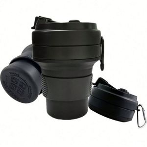 Custom Portable <b>Cups</b> 6oz 12 oz 16oz 350ML 450ML 500ML 550ML Outdoor Travel Reusable Silicone Folding Collapsible <b>Cup</b> - Product Image 4