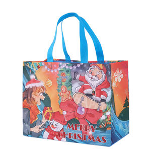 Sac fourre-tout à poignée réutilisable écologique cadeau de Noël personnalisé bonbons sac non tissé Logo lettre motif Shopping - Product Image 3