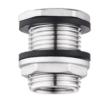 Accessoires d'interface de sortie d'entrée de vidange de tour 304 fil interne en acier inoxydable adaptateur de joint de réservoir d'eau connecteur de cloison
