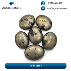 Vente en gros de pierre de palmier pyrite cristal de guérison poli lisse pour l'attraction de la richesse amour énergie pièce de décoration de bureau dorée - Product Image 2