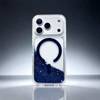 Coque magnétique en TPU à paillettes effet sable mouvant Dopamine pour iPhone 18 Pro Max, avec grande découpe pour objectif, antichoc, pour femmes