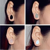 YICAI Bijou de piercing en pierre naturelle : Plug d'oreille, Dilatateur d'oreille, Améthystes violettes, Opale goutte d'eau simple, Onyx noir pour Femmes et Hommes