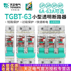 Tengen TGBT Transparent <b>Mini</b> Circuit Breaker 32A 1P 2P 3P Home Construction Use - Product Image 5