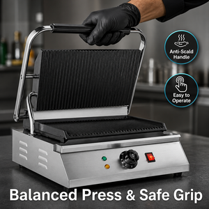 Prensa Eléctrica Comercial para Panini, Parrilla de Contacto de Una Sola Placa 220V para Sándwiches, Hamburguesas, Filetes, Cafeterías, Restaurantes y Cocinas - Product Image 5