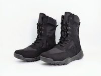 Bottes tactiques confortables pour hommes, respirantes, à lacets, avec semelle extérieure en caoutchouc, doublure en mesh et tige en daim, idéales pour l'escalade et la randonnée