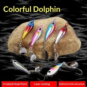 Leurre métallique en forme de petit dauphin pour lancer longue distance, appât dur artificiel, spinnerbait à hameçon simple pour la pêche à la perche en eau douce - Product Image 1