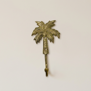 Porte-manteau mural en laiton motif palmier tropical, résistant à la rouille, pour portes, murs et cuisine - Product Image 2
