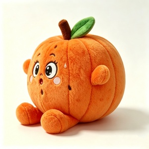 Customized Cute Pumpkin Plush Toy,Soft Round Orange Pumpkin Stuffed Animal, Adorable Fluffy Plushie Pillow for Kids & <b>Room</b> Decor - Product Image 5