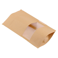 Sacs d'emballage biodégradables personnalisés à fermeture éclair de qualité alimentaire Sacs en papier kraft réutilisables pour bonbon café kraft brun avec logo
