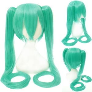 Nueva Llegada Peluca de Fibra Resistente al Calor con Red de Rosas, Rizada, Sedosa, Lisa, Ondulada, Larga, con Doble Pinza, Azul <span class=keywords><strong>Miku</strong></span> <span class=keywords><strong>Cosplay</strong></span>, 180% de Densidad - Product Image 3