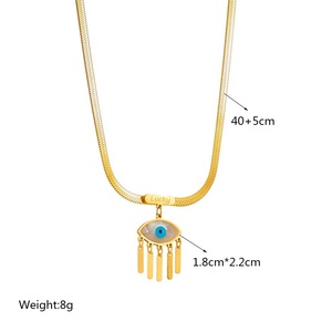 Collana con ciondolo con nappa occhio turco malvagio unico gioiello Vintage in acciaio inossidabile opify <span class=keywords><strong>agente</strong></span> Dropshiping - Product Image 6