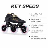 Patins à roulettes de vitesse 3 roues 4 roues, patins de course, roues PU 85A 90mm 100mm 110mm, châssis en alliage d'aluminium, pour enfants et adultes