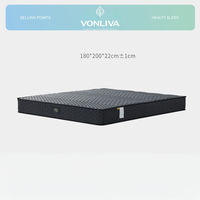 Matelas en mousse à mémoire de forme VONLIVA à prix d'usine, haute densité, soutien ferme, taille Queen, avec surmatelas à ressorts, pour la vente en gros