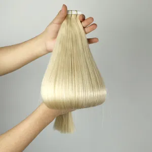 Extension di capelli umani europei russi a doppia tiratura, extension di capelli naturali con nastro adesivo remy di alta qualità