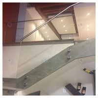 Poteau de fixation en métal poli PRIMA pour balustrade en verre, finition brillante, idéal pour escaliers résidentiels haut de gamme