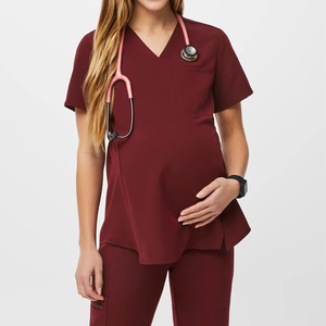 Hauts d'<span class=keywords><strong>allaitement</strong></span> pour femmes, vêtements de maternité confortables à manches courtes pour futures mamans, ensembles d'uniformes de travail pour femmes enceintes - Product Image 2