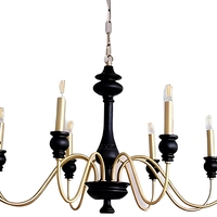 Lustre Mini Chandelier 5 Lumières en Fer Noir, Style Rétro Européen, AC Blanc Chaud, Hauteur Réglable, Idéal Petits Espaces, Décoration Intérieure, Garantie 3 Ans