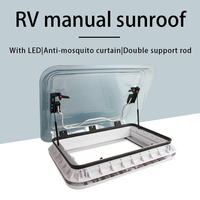 Fenêtre de toit pour camping-car CAPEXRV 700*500mm avec éclairage LED, en alliage d'aluminium, résistante aux UV, type hublot circulaire