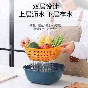 Colador de Cocina de 6 Piezas, Cesta de Drenaje Multifuncional para Lavar y Almacenar Frutas y Verduras, Cesta de Drenaje de Plástico - Product Image 4