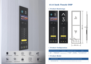 Panel Multimedia Digital Penuh Frekuensi Ganda Cerdas 15,6 Inci dengan Latar Belakang <span class=keywords><strong>Video</strong></span> HD Kaca Tempered untuk Lift - Product Image 3