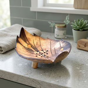 Support/Plateau à Savon Moderne en Noix de Coco Naturelle, Fixation à Ventouse, Gravure Laser du Logo, Étanche, pour Salle de Bain, Fabriqué au Vietnam, Vente en Gros - Product Image 1