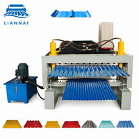 Machine de formage de profilés de tôles à double couche Lian Nai, équipement de cintrage de rouleaux d'acier et de zinc, ligne de production de tuiles de toiture à froid