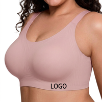 Sujetador sin Costuras SHANGBINI Curvy Confidence Plus Size, Bralette de Microfibra con Cuello Redondo y Soporte Inalámbrico