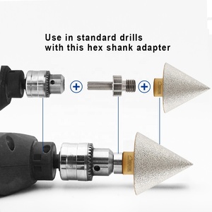 1 bộ/11 cái chân không brazed khoan lõi Bit + lưỡi cưa + chamfer + Hex Adapter kim cương lỗ Saw Cutter kit kim cương khoan Bit Set - Product Image 6