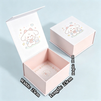 Boîte cadeau en carton ondulé magnétique gaufré, biodégradable, écologique, motif dessin animé mignon, emballage multi-usage à couvercle rabattable, vente en gros