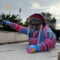 Ballon coloré gonflable d'astronaute de DJ pour la partie de la publicité, statue gonflable carrée de mascotte d'astronaute pour le festival de musique