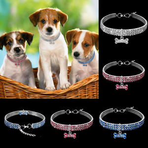 <span class=keywords><strong>Collar</strong></span> de perro pequeño de piedra preciosa de 3 filas de diamantes de imitación de cristal Bling Stone - Product Image 4