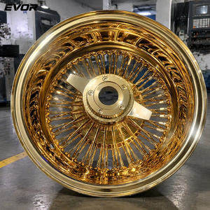 Jantes à rayons EVOR Lowrider 13x7 Rev 100, rayons croisés, entièrement dorées, 2 barres de rayons - Product Image 1