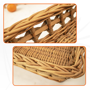 Handgemaakte natuurlijke wilgenmand, rechthoekige opbergmand met handvat voor thuisdecoratie, picknick, cadeau, rustieke wilgenmand - Product Image 5