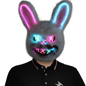 Maschera animale insanguinata a luce colorata personalizzata per feste di pasqua di Halloween <span class=keywords><strong>Horror</strong></span> malvagio per adulti peluche animale maschera integrale - Product Image 1