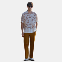 Chemise italienne décontractée pour homme, coupe ajustée, col cubain, imprimée, en rayonne, de qualité supérieure, personnalisée