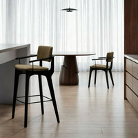 Tabourets de bar modernes nordiques en bois massif, acier inoxydable, usage domestique, style design, tissu, tabourets de bar minimalistes pour comptoir