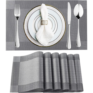 Sets de table réutilisables en coton, grandes feuilles de palmier, imperméables, résistants à la chaleur, forme de nuage brun, motif écossais pour mariage, avec papier polyester - Product Image 2