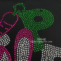 Carotte lapin Hip Hop Designs Hot Fix strass transfert de chaleur Applique Joyeuses Pâques pour sweats à capuche vêtement chemise