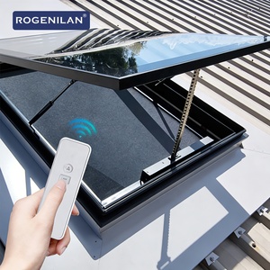Fenêtres de toit automatiques en aluminium avec vitrage trempé, à rupture de pont thermique, pour résidences, avec auvent électrique - Product Image 1