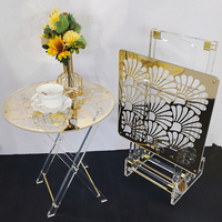 Ensemble de tables basses convertibles, pliables et extensibles Arabia Modern Design, 4 pièces, or, miroir, acrylique transparent, meubles pour la maison CXin CX-112