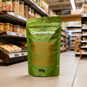 Sachets refermables EBB étanches à l'humidité en Mylar de qualité alimentaire pour protéines en poudre, thé vert, échantillons de 10g et 5g - Product Image 1