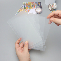 Diviseur de classeur A7 A6 A5 6 onglets diviseur d'index en acrylique transparent givré coloré en plastique perforé diviseurs de planificateur pour classeur à 6 anneaux