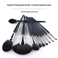 Ensemble de 10 pinceaux de maquillage en fibres MY Model, grands pinceaux pour poudre libre et yeux, poils doux, portables