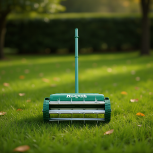 Aérateur de pelouse manuel Neopak 18 pouces, outil de jardinage vert à roulettes pour aérer les pelouses - Product Image 2