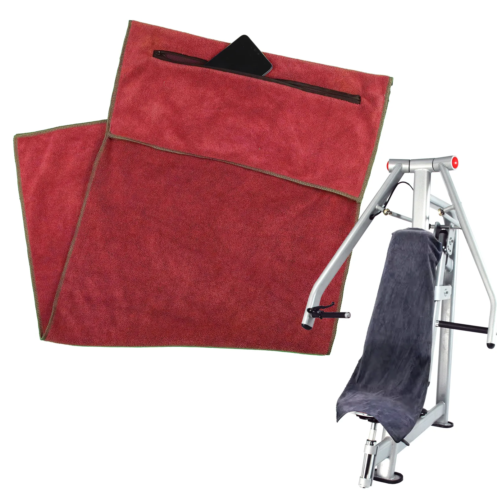 Private label luxo quick dry esporte toalha microfibra personalizado ginásio toalha com zíper bolso