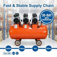 Compresseur d'air industriel silencieux sans huile, réservoir de 200 L, pompe à piston stable 3 CV 220 V