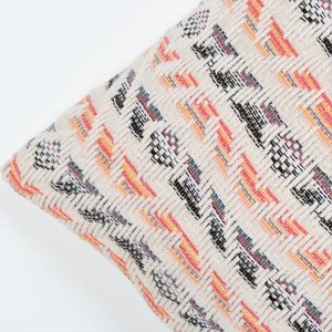 Housse de coussin tissée à la main, texture bohème, ivoire et rouge, 100% coton, fermeture éclair carrée, personnalisable - Product Image 2