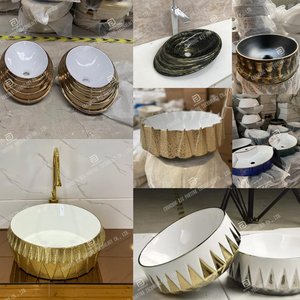 Lavabo da Appoggio Moderno per Sala da Pranzo, Lavandino in Porcellana da Bancone, Lavabo Ceramico Bianco Rotondo per <span class=keywords><strong>Bagno</strong></span> - Product Image 6