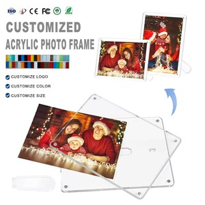 Marco de Fotos Acrílico Personalizado con Logotipo de Marca, Doble Cara, Transparente, con Soporte Magnético de Escritorio, Marco Flotante Transparente - Product Image 1