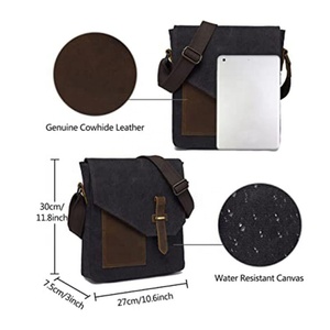 Leather Men Messenger Shoulder Cross Body Bag Canvas Cross Body Bag for Girls - Product Image 2